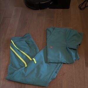 Figs high waisted Zamora joggers and catarina one pocket scrub top